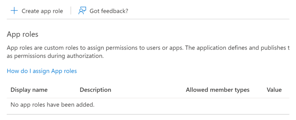 Azure AD Add Application Role