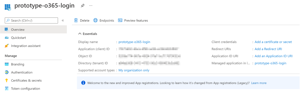 Azure AD Application