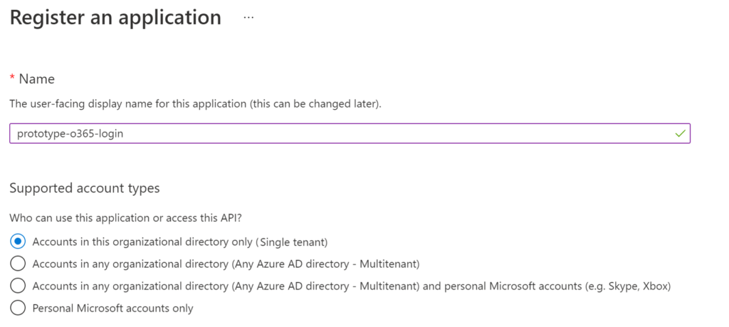 Azure AD Register App