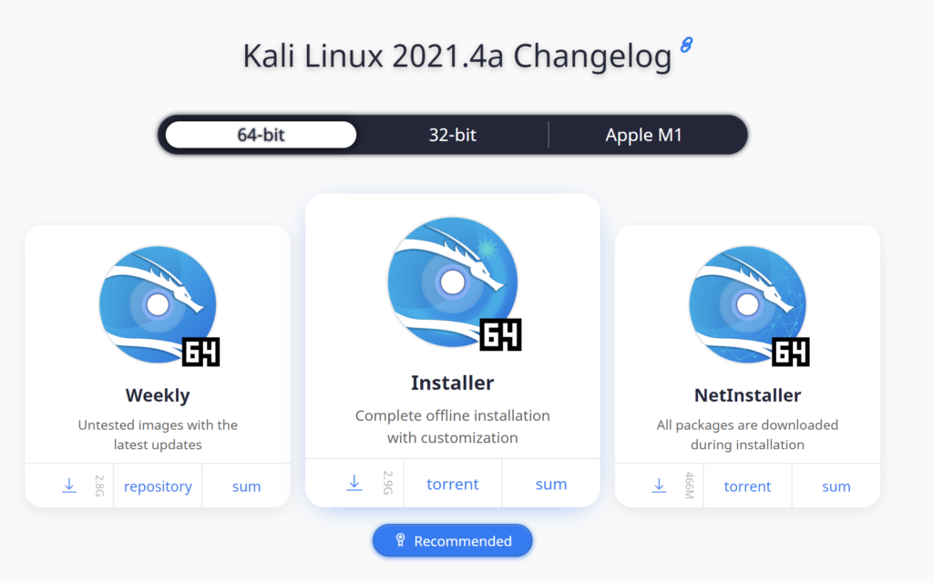 download kali linux bare metal option