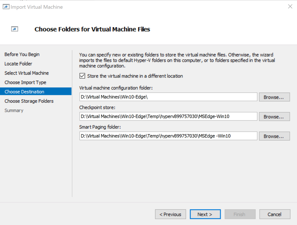 Windows VM Destination