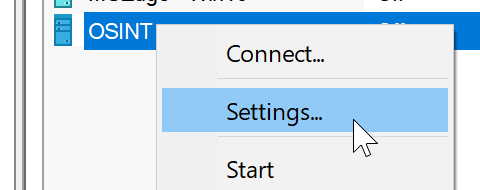 Virtual Machine Settings