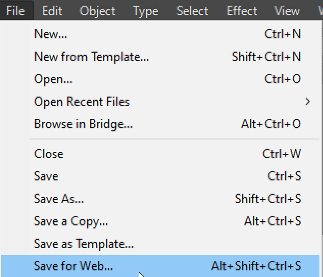 Adobe Illustrator Save For Web