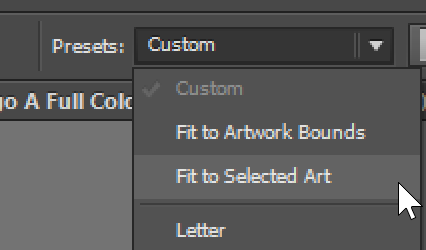 Fit to Selected Art Option