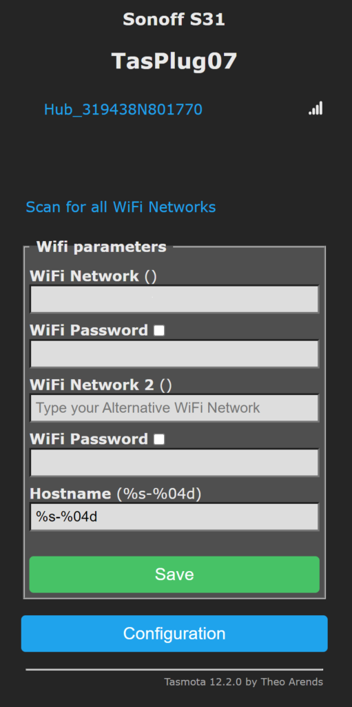 S31 Wi-Fi Configuration